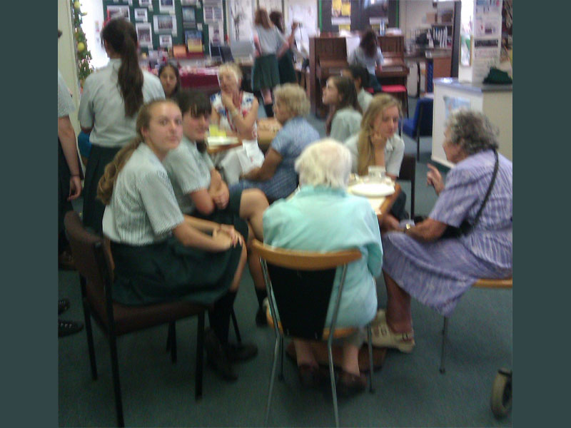 Residents of Connel Court are treated to Afternoon Tea by Greenbank Interact Club